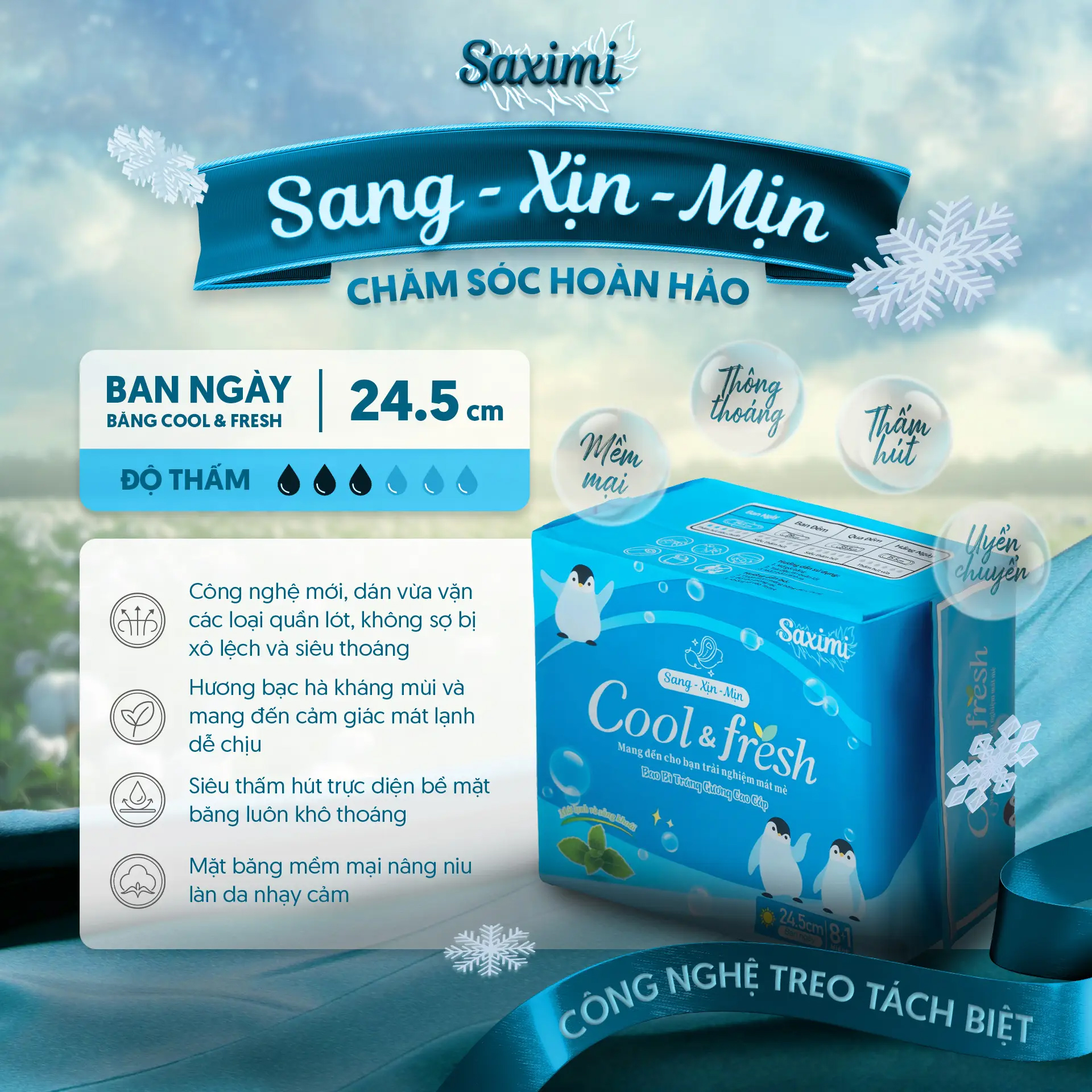 Băng vệ sinh Saximi - Cool Fresh 24.5cm